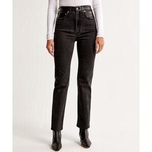 Abercrombie & Fitch Mixed Fabric Ankle Straight Ultra High Rise 26/2/XS